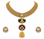 Load image into Gallery viewer, Aquamarine Heritage Gold Choker Necklace Set