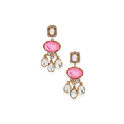 Pink Quartz Stone Kundan Earring – Elegant Handcrafted Earrings