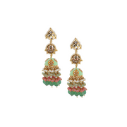 Kundan Enamel Jhumkas – Elegant Handcrafted Earrings