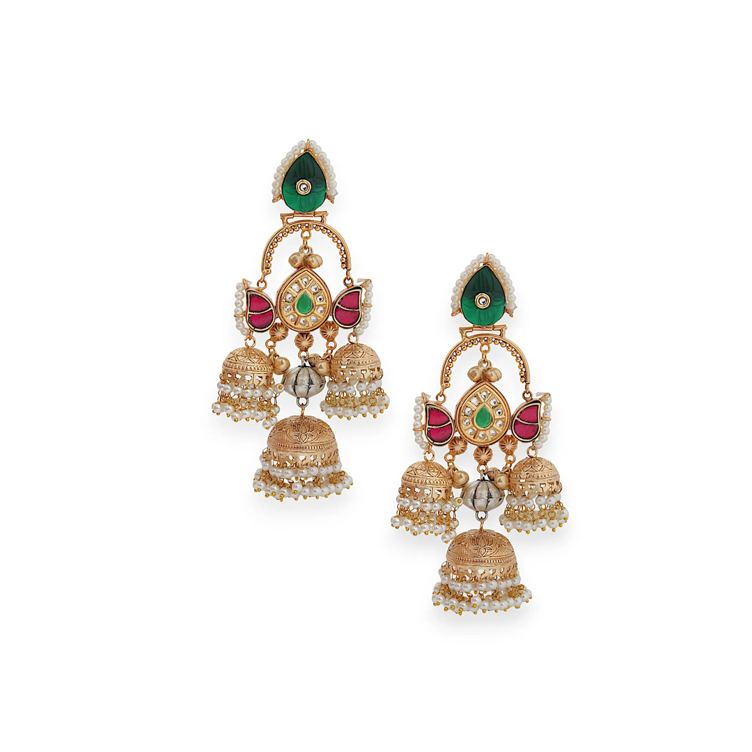 Triple Jumki Earring