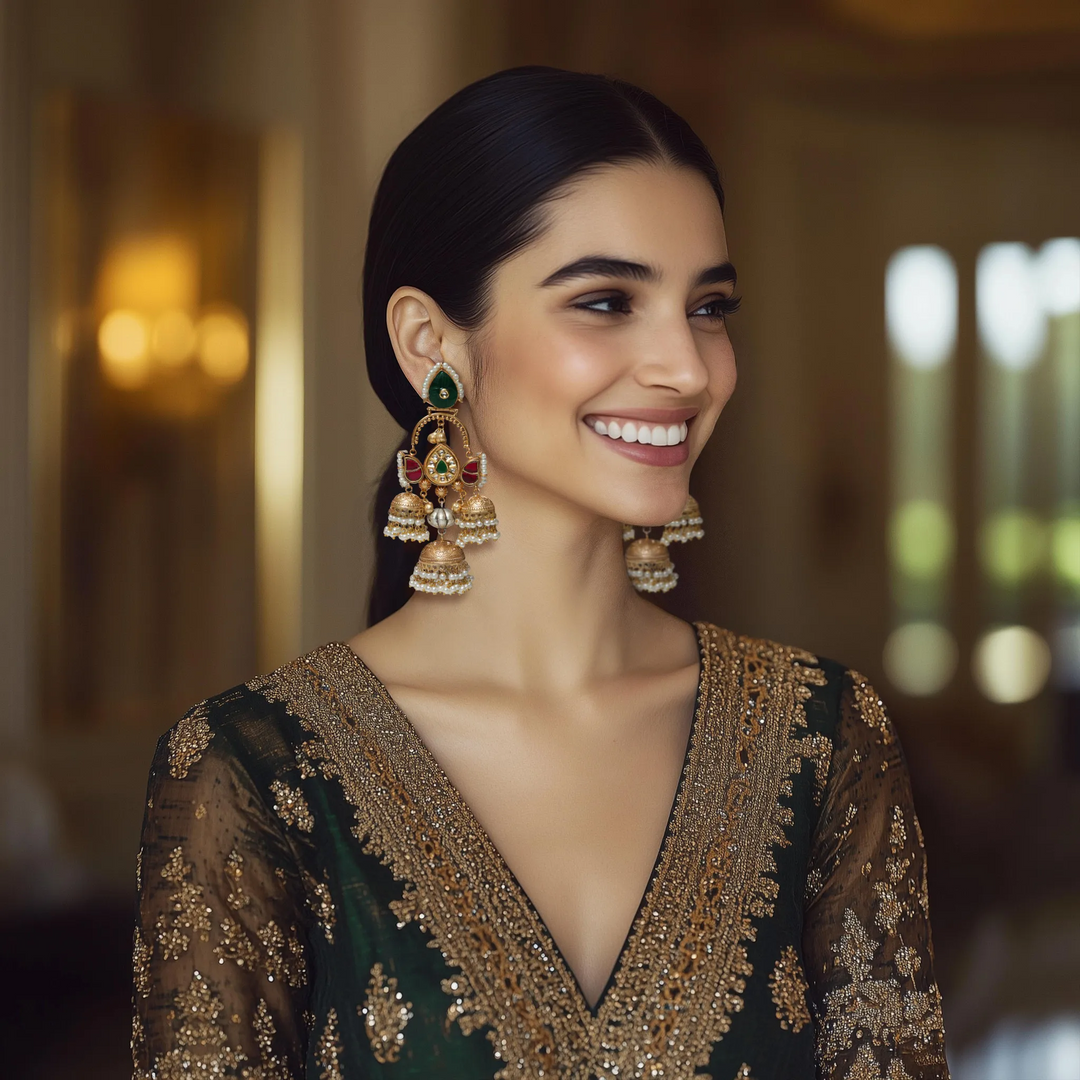 Triple Jumki Earring