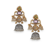 Royal Dual Tone Jumka Earring – Elegant Handcrafted Earrings