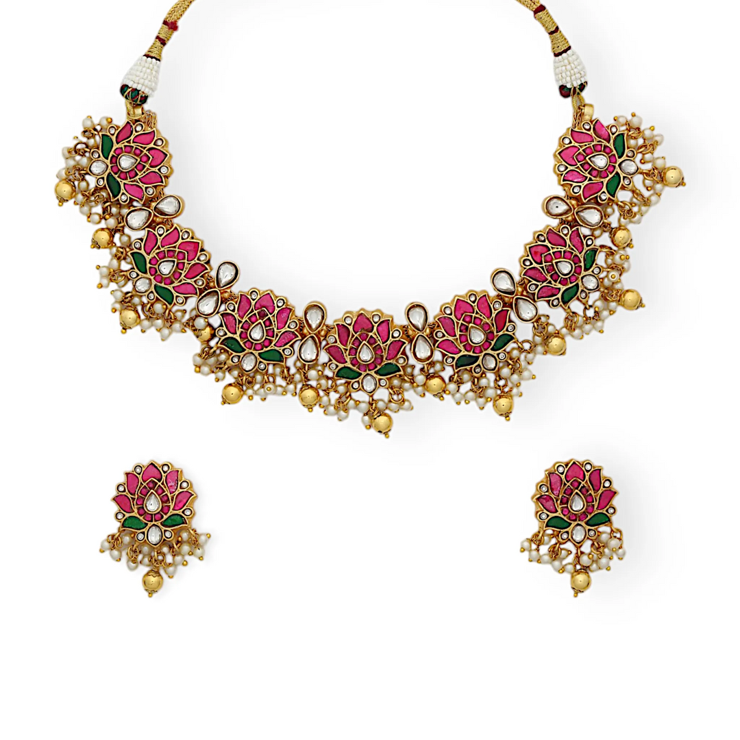 Padmavati Lotus Blossom Necklace Set