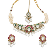 Emerald Isle Kundan Choker Set – Elegant Handcrafted Necklaces
