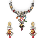 Load image into Gallery viewer, Meenakari Majesty Necklace Set
