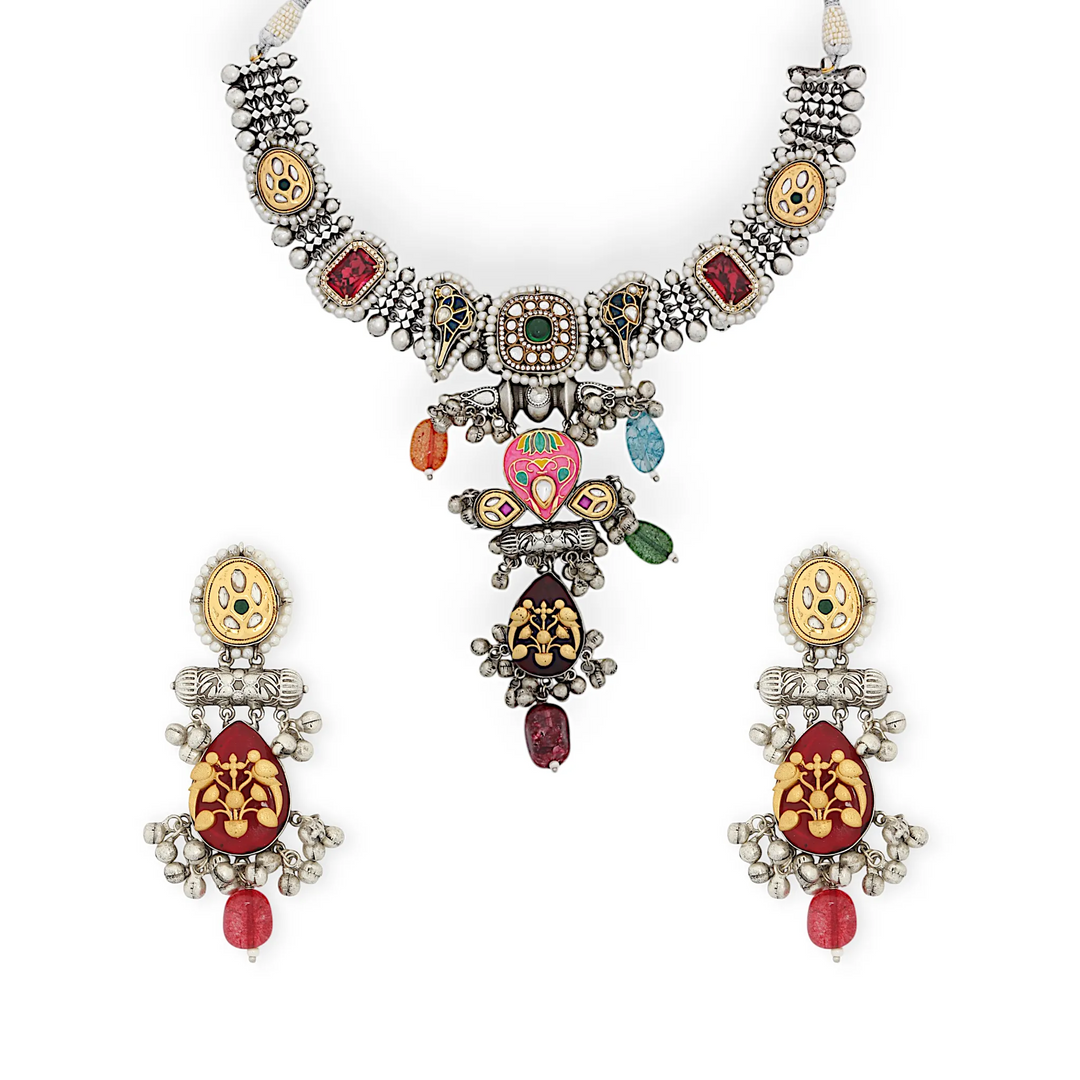 Meenakari Majesty Necklace Set