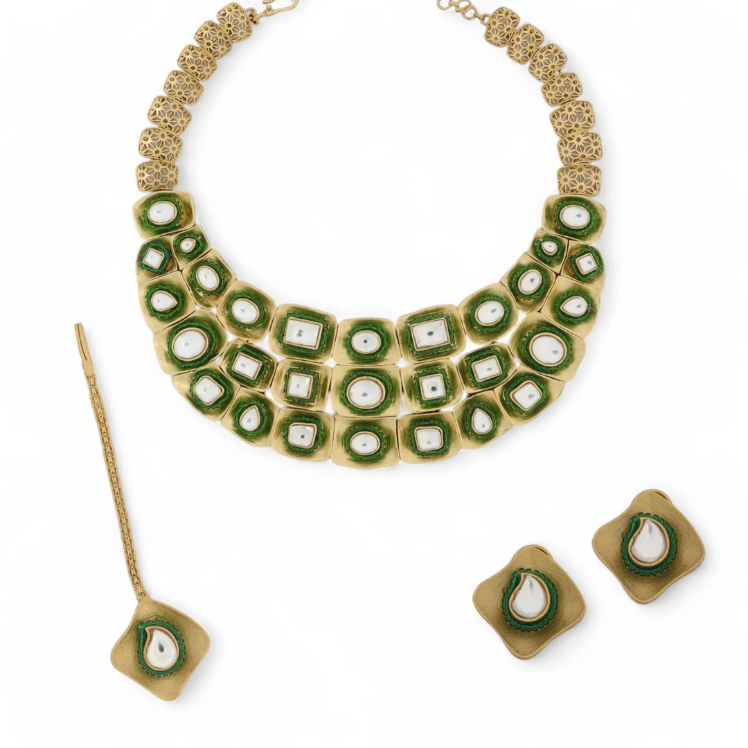 Kundan Enamel Necklace Set