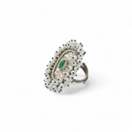 Load image into Gallery viewer, Emerald Pearl Mandala Ring
