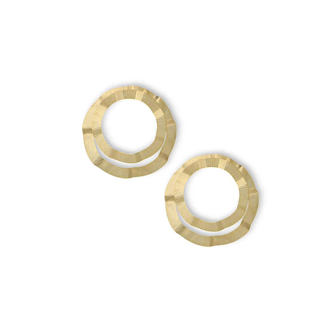 Golden Eclipse Hoops Earrings