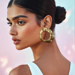 Load image into Gallery viewer, Golden Eclipse Hoops Earrings
