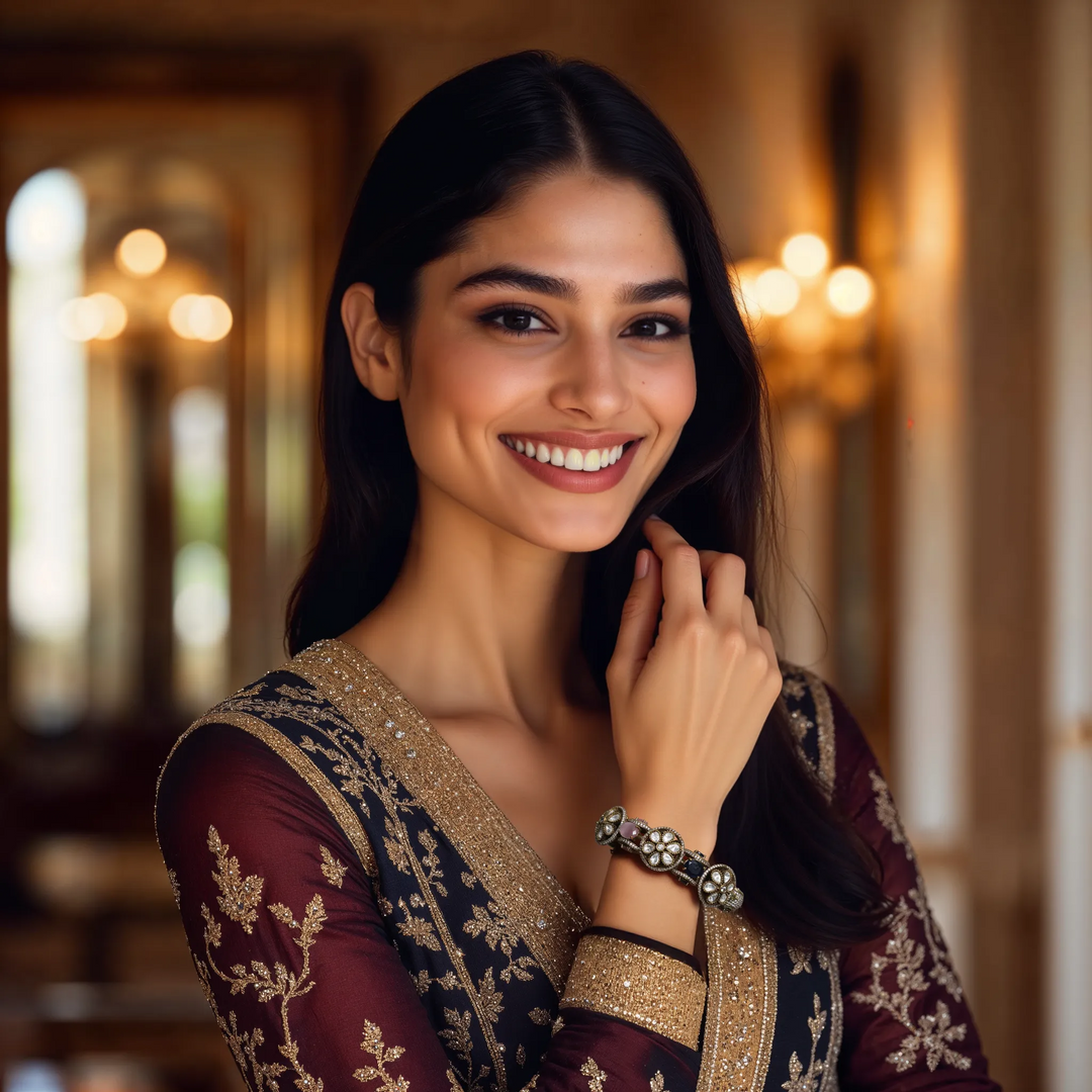 Jeweled Blossom Bangle