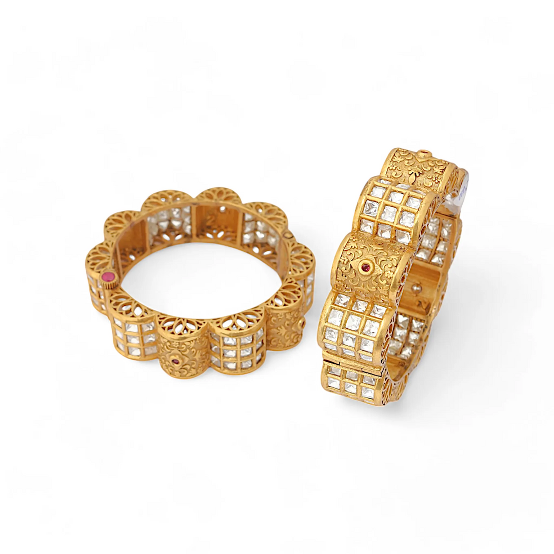 The Regal Bloom Bridal Bangles (Pair)