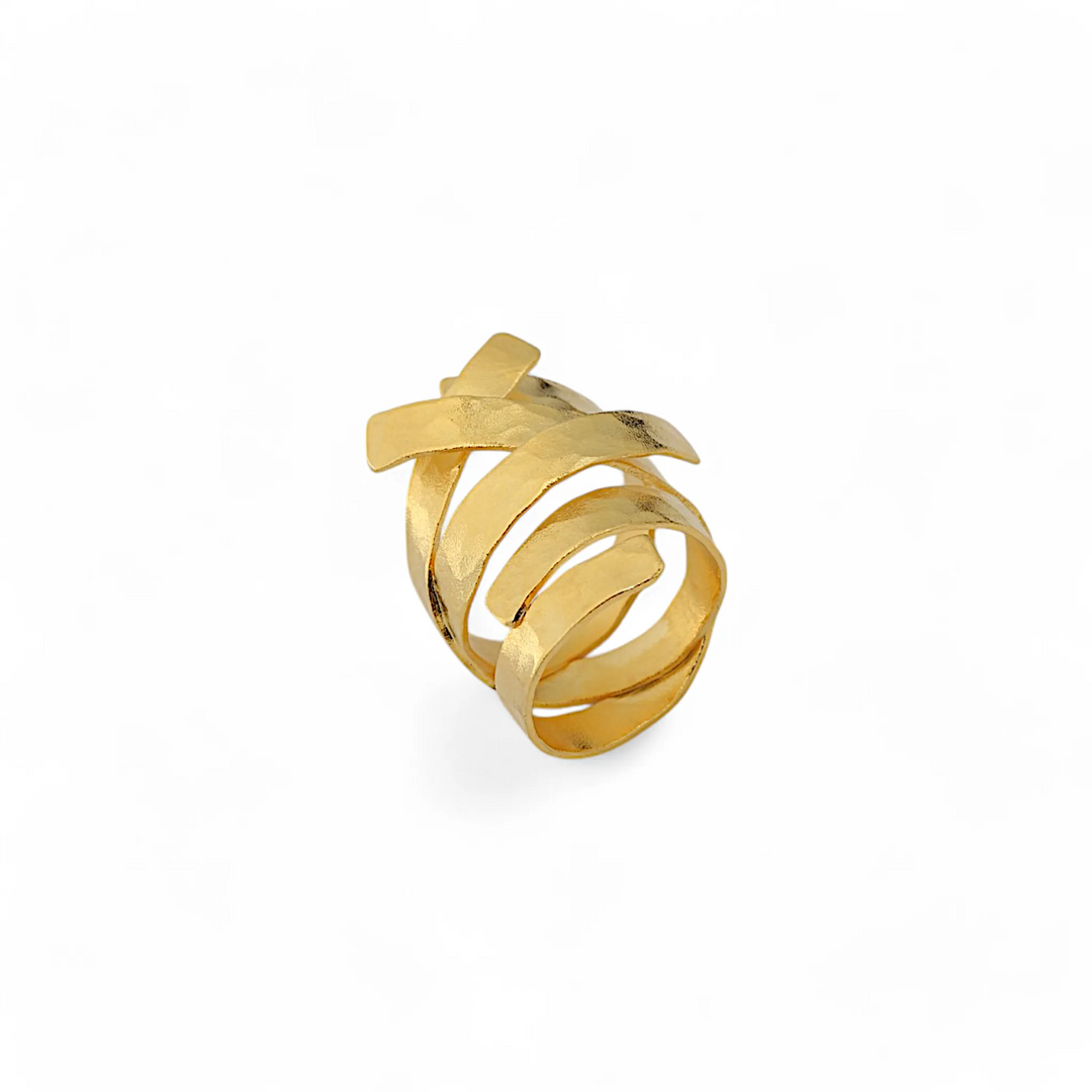 Golden Spiral Embrace Ring