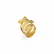 Golden Spiral Embrace Ring – Elegant Handcrafted Rings