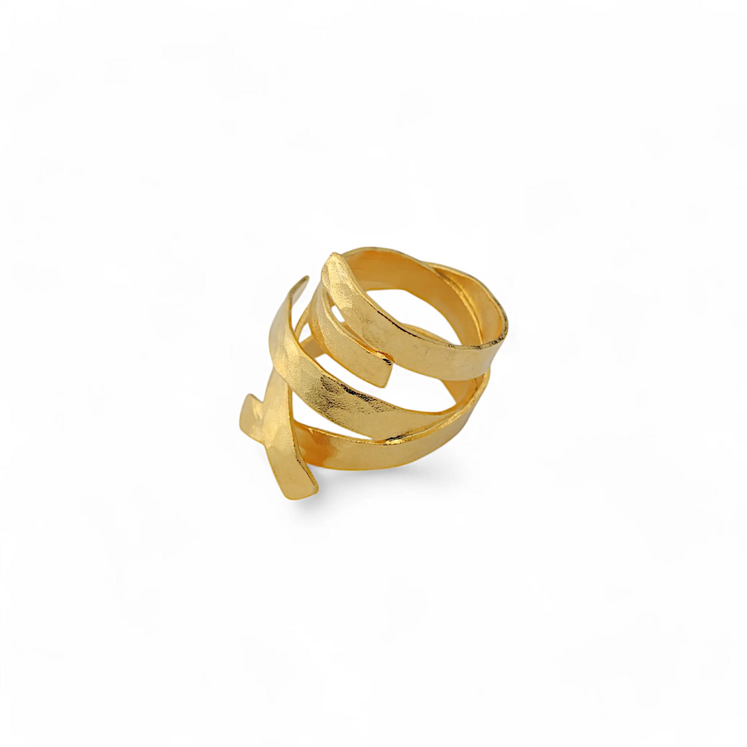 Golden Spiral Embrace Ring