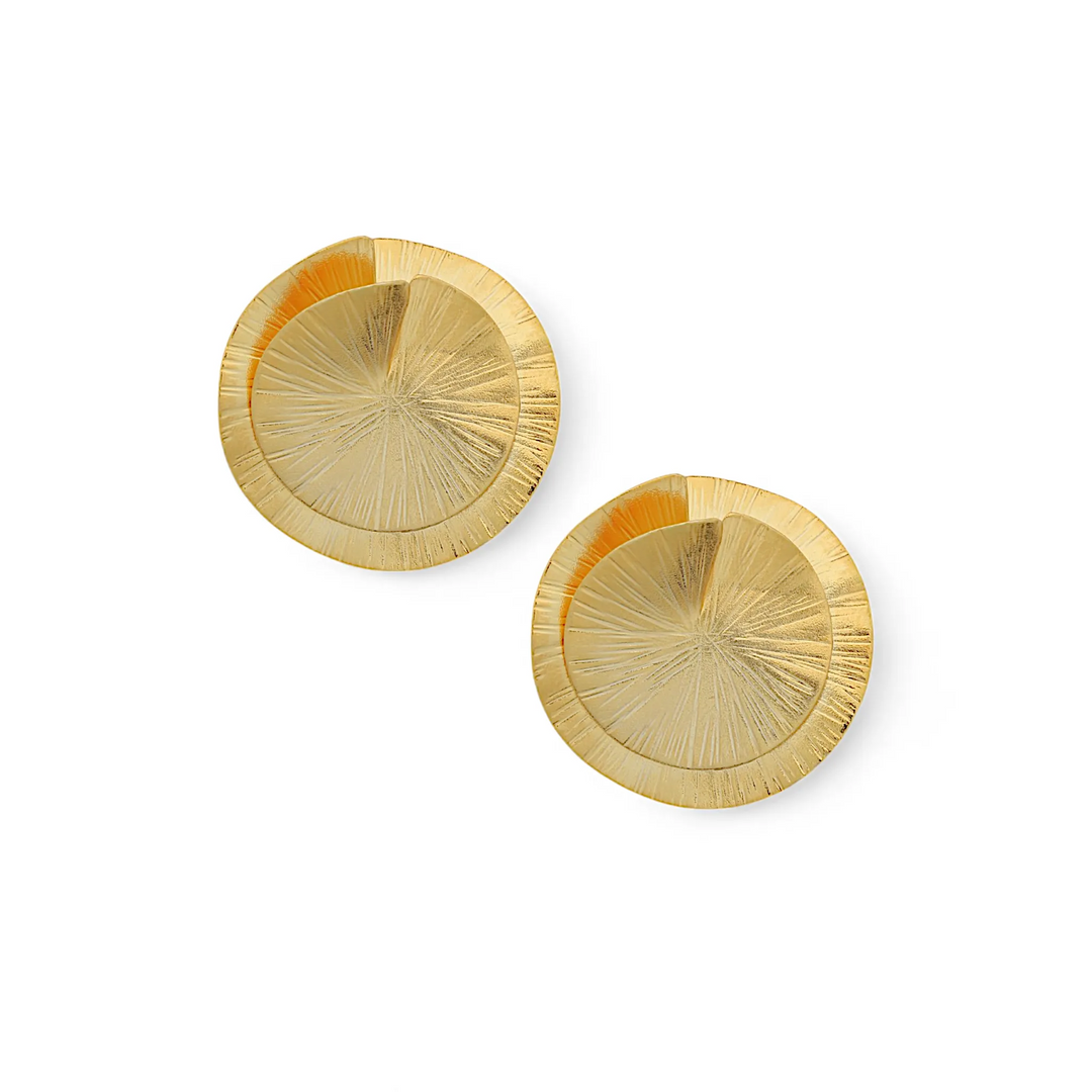 Golden Sunburst Whirl Earrings