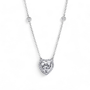 Heart Halo Harmony Silver Necklace – Elegant Handcrafted Necklaces