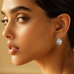 Load image into Gallery viewer, Pearl Floral Motif Silver Earrings
