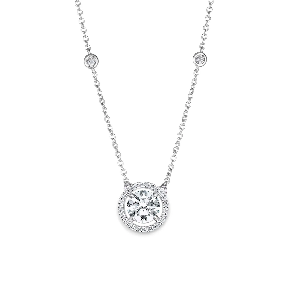 Celestial Halo Silver Pendant Necklace