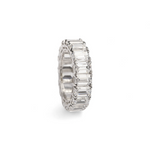 Load image into Gallery viewer, Emerald Cut Eternity Embrace Silver Ring
