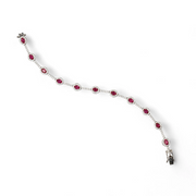 Radiant Red Riviera Silver Bracelet – Elegant Handcrafted Bracelets