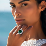 Load image into Gallery viewer, Emerald Radiance Silver Ring
