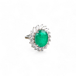 Load image into Gallery viewer, Emerald Radiance Silver Ring
