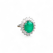 Emerald Radiance Silver Ring – Elegant Handcrafted Rings