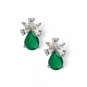 Green Dewdrop Silver Earrings – Elegant Handcrafted Earrings