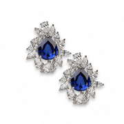 Sapphire Serenade Silver Studs – Elegant Handcrafted Earrings