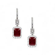 Crimson Cascade Ruby Danglers – Elegant Handcrafted Earrings